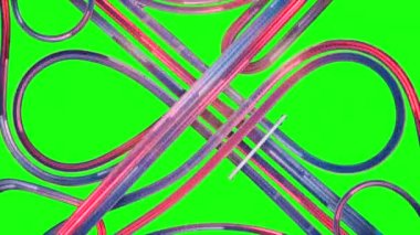 Highway junction isolated chromakey. Road overpass, aerial view. Seamless loop animation