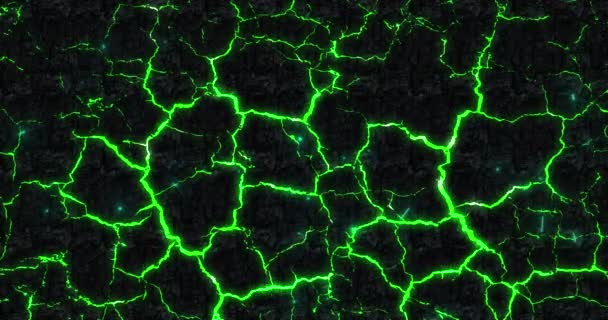 Groene Giftige Lava Stroomt Onder Verschroeide Grond Naadloze Lus Animatie — Stockvideo
