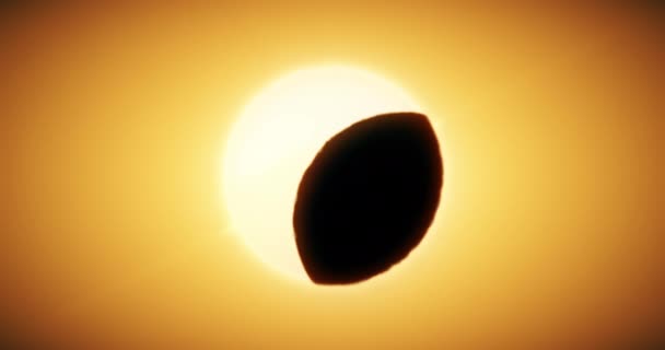 Gerhana Matahari Bulan Sebagian Menutupi Matahari Animasi Loop Tak Beraturan — Stok Video