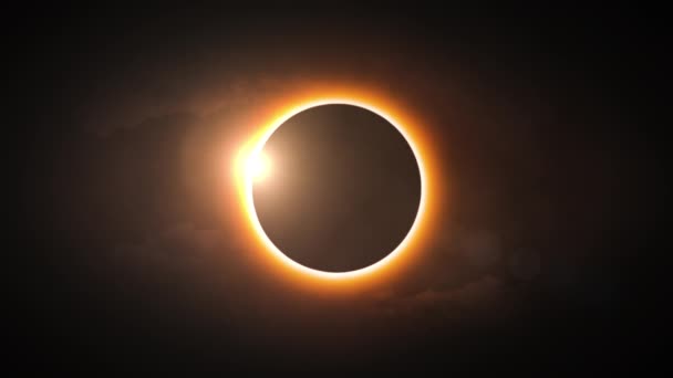 Solar Eclipse Moon Closes Sun Seamless Loop Realistic Animation — Vídeos de Stock