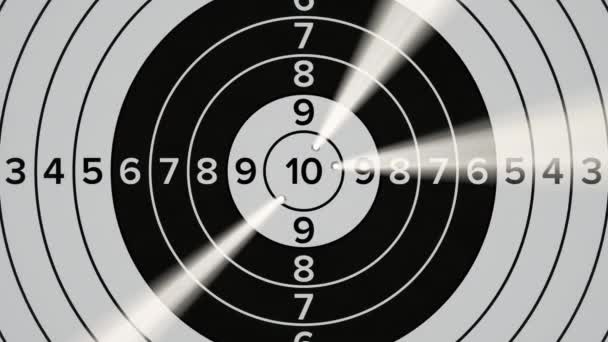 Precise Shooting Approaching Target Perfect Hit Center Aim Bullets Punch — Vídeo de stock