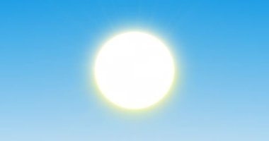 The sun shines brightly in a clear, cloudless sky. Seamless loop