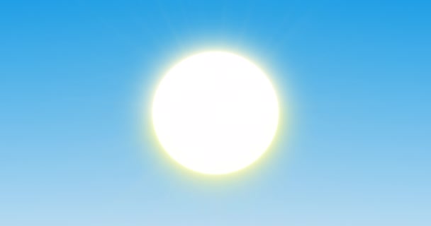 Солнце Ярко Светит Ясном Безоблачном Небе Бесшовный Цикл — стоковое видео