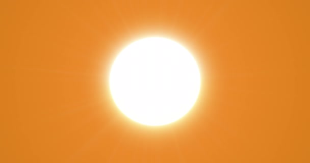 Evening Sun Orange Sky Sun Shines Brightly Clear Cloudless Horizon — Stock Video