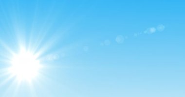 Sun moves across a cloudless blue sky.