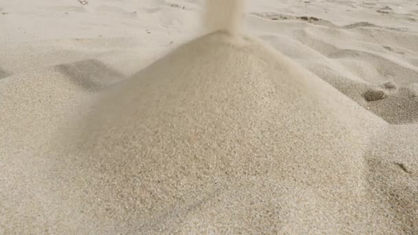 Falling Sand Forms Pile — стоковое видео