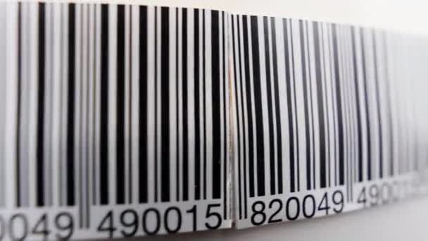 Barcode Numbers Scanning Laser Reader — Vídeo de stock