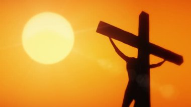 İsa Mesih 'in çarmıha gerilmesi. İnsanlığın kurtarıcısı kızgın güneşin altında çarmıha gerildi, kusursuz bir şekilde.