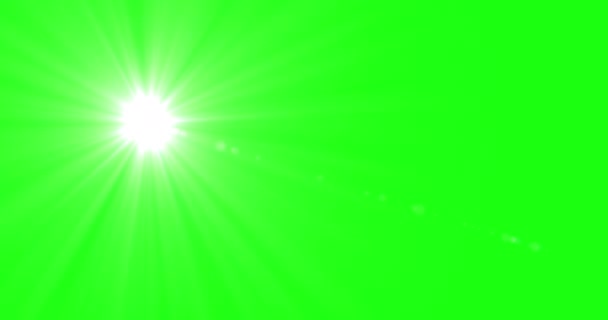 Światło Słoneczne Nakłada Efekt Świetlny Słońce Zielonym Ekranie Płynna Animacja — Wideo stockowe