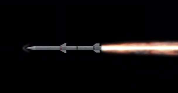 Katonai Rakétát Kilőni Fekete Háttérrel Zökkenőmentes Hurok — Stock videók