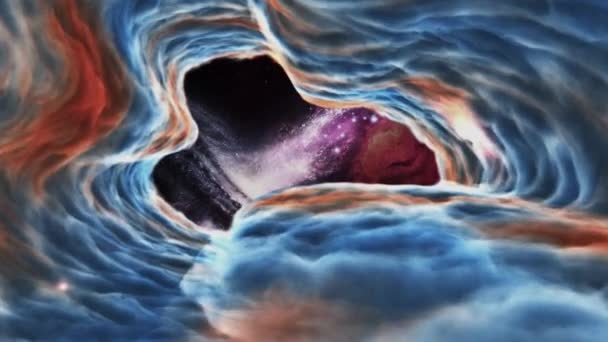 Espacio Exterior Volando Través Nebulosa Hacia Estrella Que Explotó — Vídeos de Stock