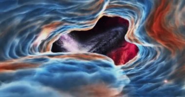Dış uzay, nebula bulutları. Uzayın derinliklerinde süpernova patlaması