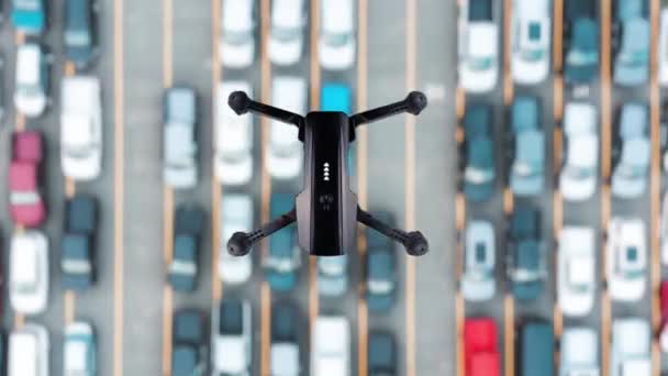Drone Voa Sobre Tráfego Rodoviário Loop Sem Costura Vista Cima — Vídeo de Stock