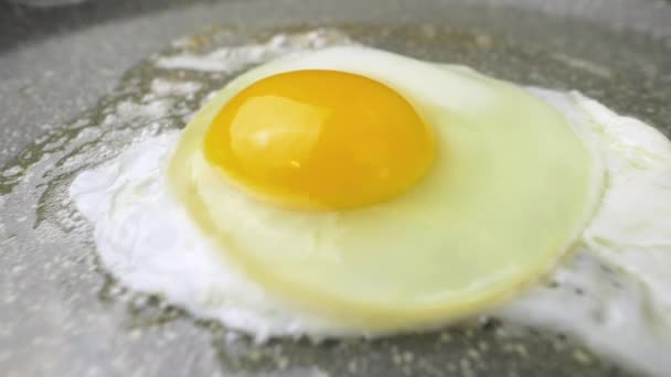 Telur Ayam Digoreng Dalam Wajan Non Stick — Stok Video