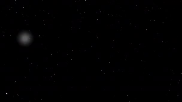 Снег Падает Снежинки Медленно Падают Передвижная Анимация Изолированный Чёрный Фон — стоковое видео