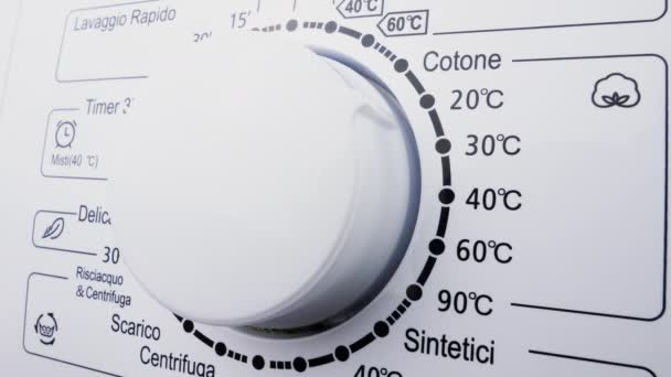 Wasmachine Temperatuurregelaar Verhoging Van Wastemperatuur — Stockvideo