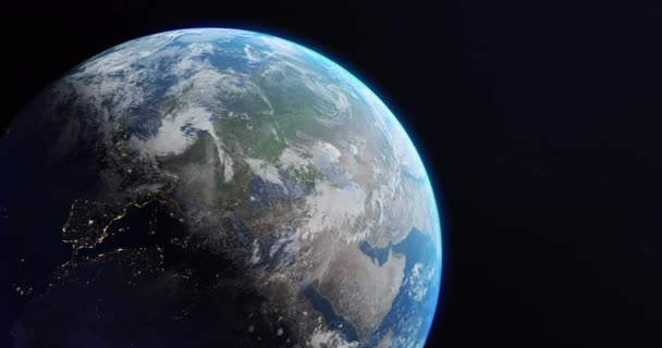 Earth Planet European Continent View Space — Stock Video