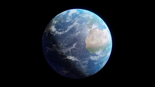 Spinning Planet Erde Nahtlose Schleifenanimation Mit Alphakanal — Stockvideo