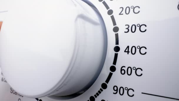 Regolatore Temperatura Lavatrice Impostare Temperatura Dell Acqua Durante Lavaggio Bassa — Video Stock