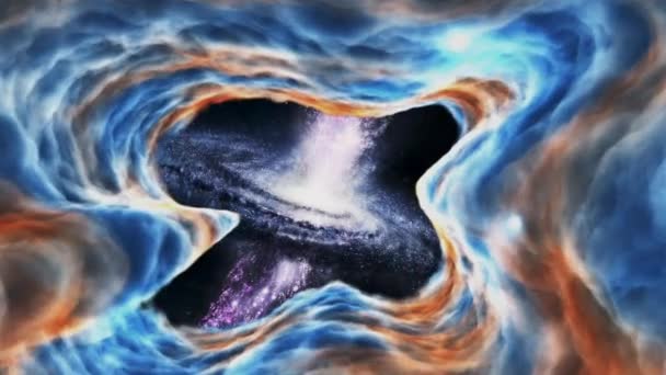 Világűrben Galaxis Ködfelhők Bolygóközi Repülési Koncepció — Stock videók