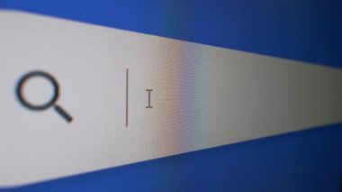 Web tarayıcısının arama çubuğu. Ekranda boş adres çubuğu, yakın plan