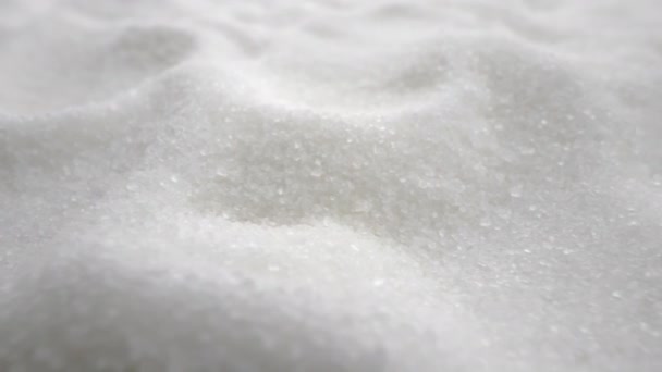 Azúcar Granulado Primer Plano Azúcar Blanco — Vídeos de Stock