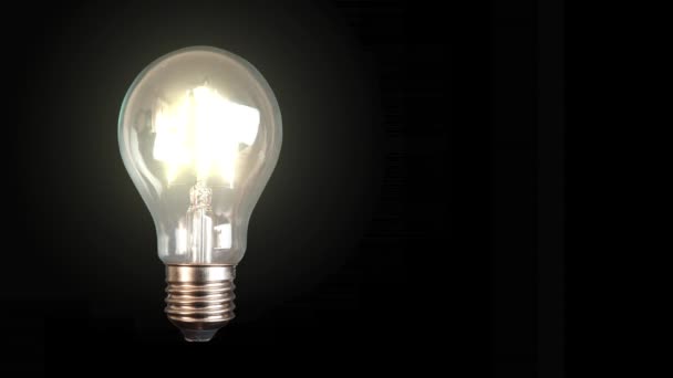 Luz Lâmpada Led Flickering Lâmpada Ligada Conceito Negócio Ideia Tecnologia — Vídeo de Stock