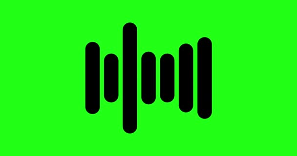 Forma Fali Dźwiękowej Lub Dźwiękowej Płynna Animacja Pętli Zielonym Ekranie — Wideo stockowe
