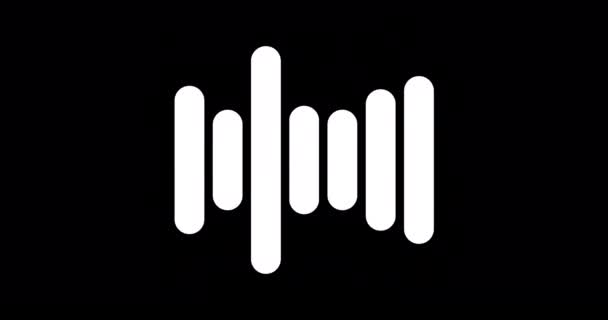 Ljud Eller Ljudvågform Alfakanal Sömlös Loop Animation — Stockvideo
