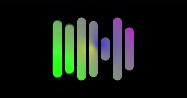 Ton Oder Audio Wellenform Isoliert Auf Schwarzem Hintergrund Nahtlose Schleifenanimation — Stockvideo