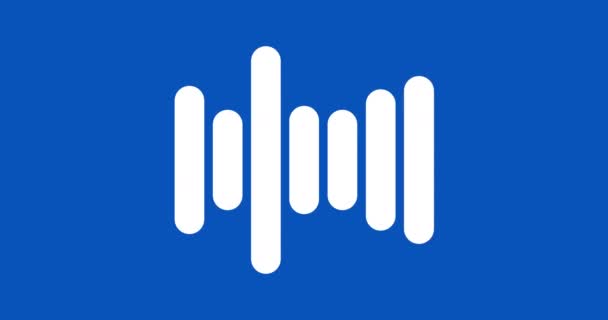 Forma Fali Płynna Animacja Pętli Dźwięk Widma Audio Izolowany Niebieskim — Wideo stockowe
