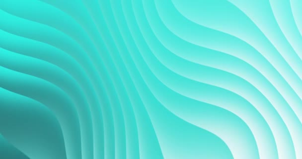 Зелено Блакитні Хвилі Безшовна Петльова Анімація Тенденція Кольорової Лінії Мистецтва — стокове відео