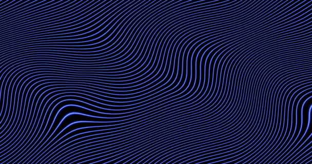 无缝循环动画背景 一排排扭曲的蓝线 — 图库视频影像