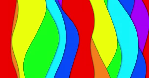 Regenboog Kleuren Kleurrijke Golvende Lijnen Naadloze Lus Animatie — Stockvideo