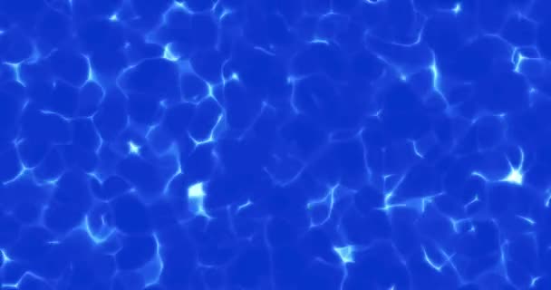 Каустика Воды Бесшовная Петля Волновала Поверхность Воды Синем Фоне — стоковое видео