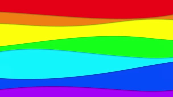 Colores Horizontales Del Arco Iris Coloridas Líneas Ondulantes Animación Lazo — Vídeos de Stock