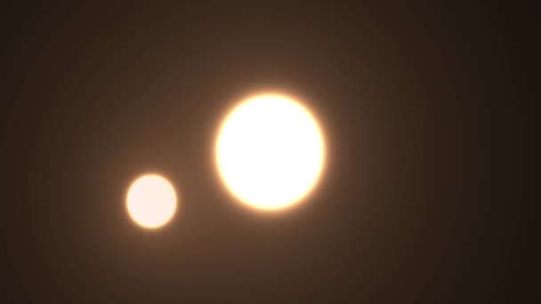 Dwa Słońca Głęboką Przestrzeń Poza Ziemską Atmosferą — Wideo stockowe