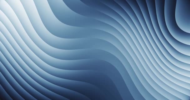 蓝灰色梯度波 无缝圈3D抽象动态背景 — 图库视频影像