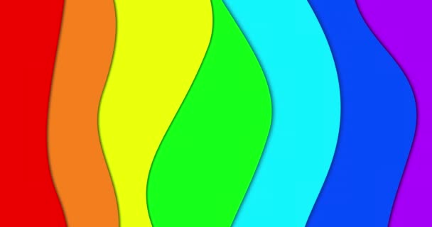 무지개 원활한 애니메이션 움직이는 다채로운 줄무늬 — 비디오