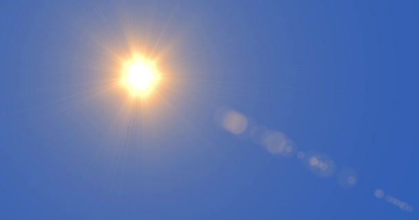 Sonne Isoliert Auf Einem Blauen Chromakey Strahlende Sonne Strahlend Blauen — Stockvideo