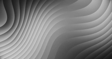 Gri gradyan dalgalar. Kusursuz döngü 3D animasyon, soyut hareket arkaplanı