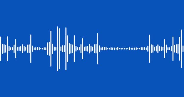 Sound Waveform Seamlessly Looped Audio Frequency Waves Isolated Blue Chromakey — Stock Video
