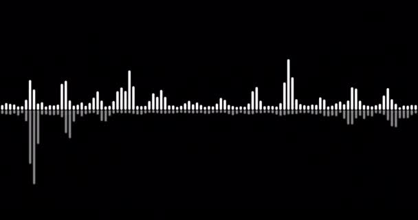 Looped Seamlessly Audio Waveform Graphic Equalizer Blurred Reflection Black Background — Stock Video