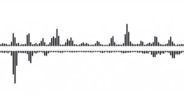 Κυματομορφή Ήχου Λευκό Φόντο Συχνότητα Ηχητικών Κυμάτων Άψογα Looped Animation — Αρχείο Βίντεο