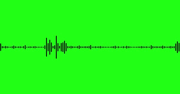 Ondas Frecuencia Audio Aisladas Cromakey Verde Forma Onda Sonido Bucle — Vídeos de Stock