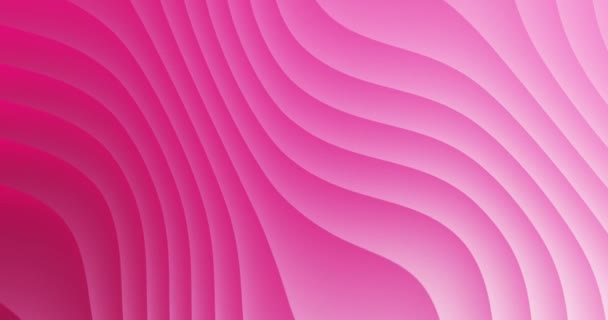 Abstract Soft Pink Waves Seamlessly Looped Colorful Liquid Stripes Rose — Stock Video