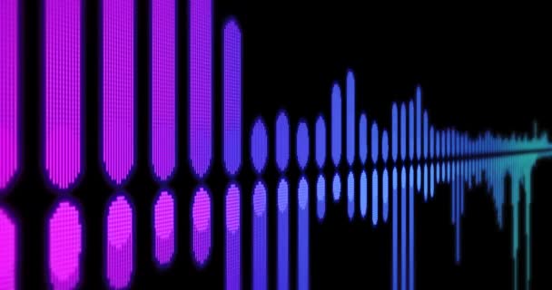 Звуковая Форма Волны Черном Фоне Бесшовная Петля Аудио Спектра Крупном — стоковое видео