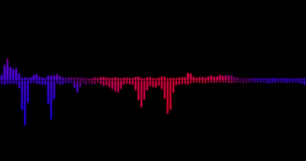 Цифрова Візуалізація Форми Звукової Хвилі Подвійний Асинхронний Аудіо Спектр Ізольований — стокове відео