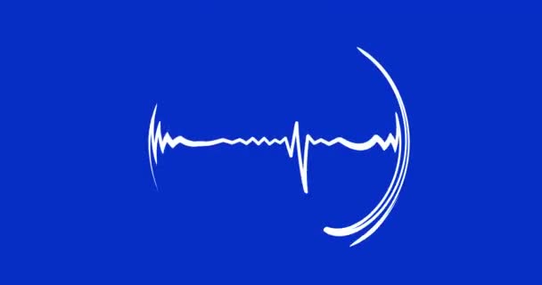 Cirkelns Ljudvågform Sömlöst Loopas Runt Ljudspektrum Isolerad Blå Kromakey — Stockvideo