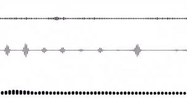 Ses dalgası ses spektrumu ayarlandı. Kusursuz döngü siyah hacim dalgaları beyaz katı üzerinde izole